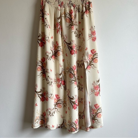 Reformation Floral Midi Dress in Cream and Pink - Picture 6 of 15